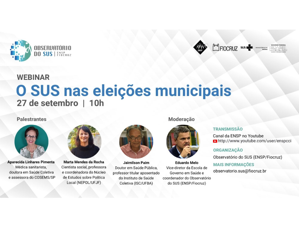 Webinar sobre o SUS nas eleições municipais